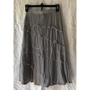 INC International Concepts Black White Skirt Womens XS Ruffles Elastic Waist